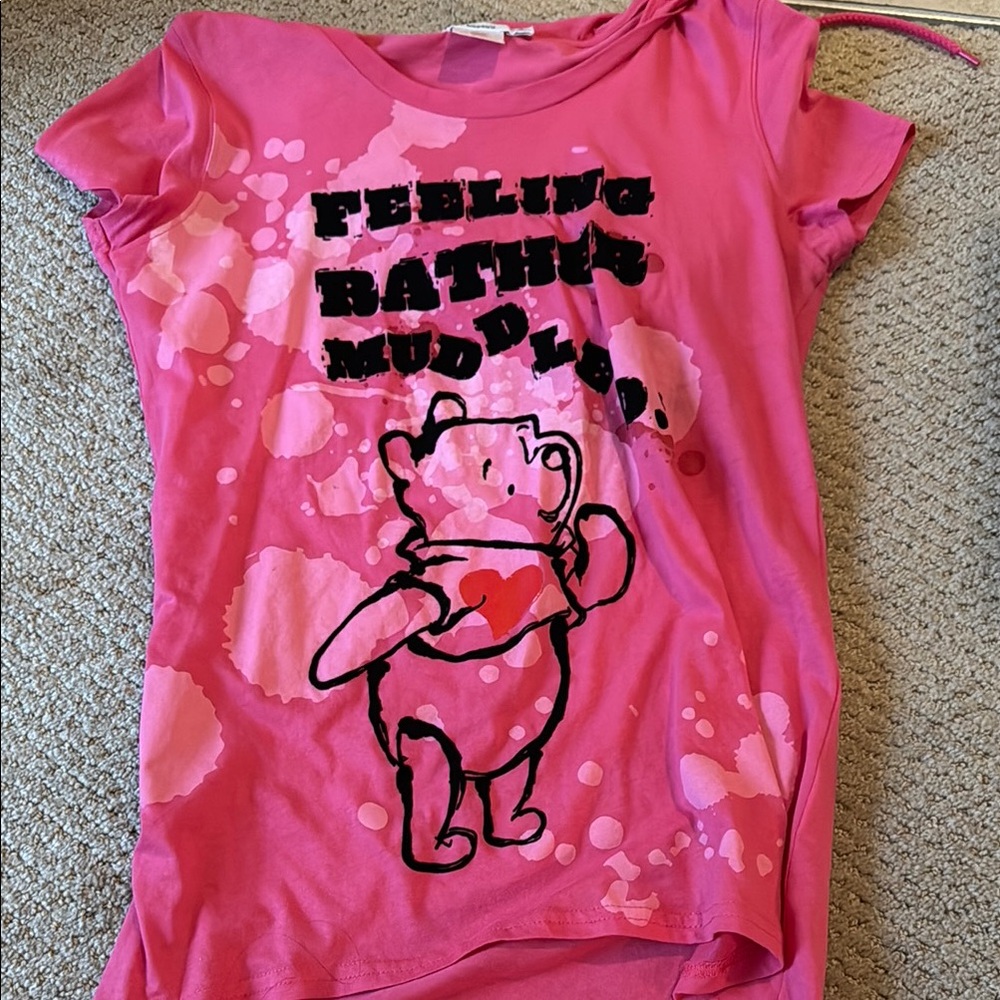 Pink Kids Casual Dress with Graphic Print